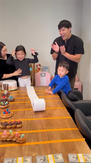 Hungry FAM on Instagram: "Crazy Candy Donuts // Toilet Paper Roll Challenge"