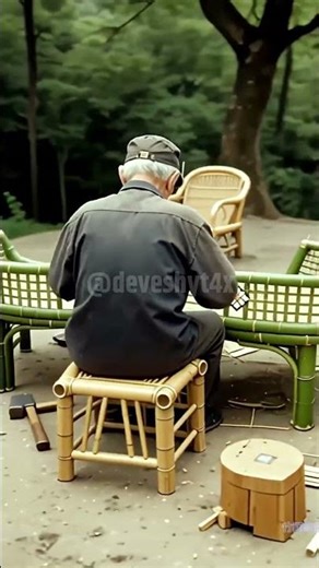 He Built an Amazing Bamboo Table! 🎋🪵😱 #shorts