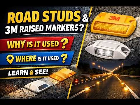 Road Studs & 3M Raised Pavement Marker System? | Why & Where They Are Used | Explained in Pictures