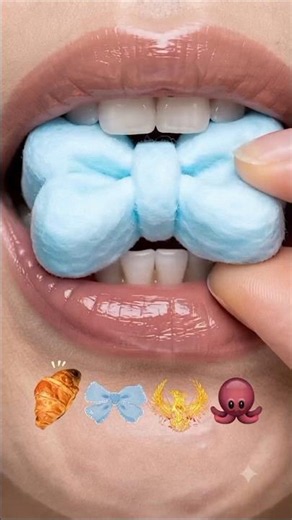 ASMR Satisfying Eating Wax Honey #asmr #emojichallenge #satisfyinglips