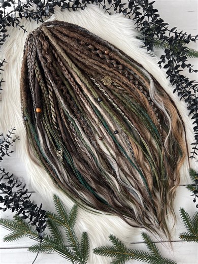 Natural Tone Dreadlock Set – Woodland Colors - DE SE Dreads – Earthy Kanekalon Boho Extensions - Etsy