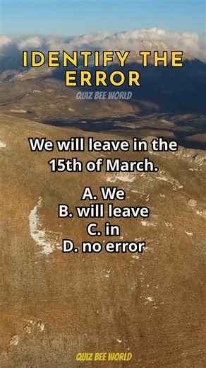 Identify The Error 425 #English #englishgrammar #englishlesson #fblifestyle #QuizTime | Quizbee World