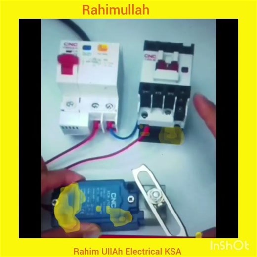 Rccb + limit switch+ Megnatec Contecter Wiring