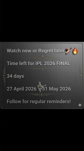 COUNTDOWN FOR IPL 2026 FINAL...#exploremore #ipl #final #cricket #reminder #youtubeshorts #countdown