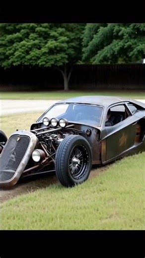 Concept of a rat rod lambo project. Created with Ai.