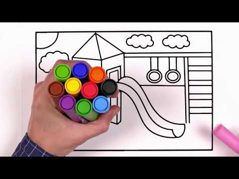 🎨🎠 Let's Color: Fun Playground Coloring Page for Kids! 🌈🎈 / Akn Kids House