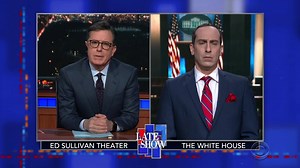 Now behind the wheel of the White House’s immigration policy, Stephen Miller (Peter Grosz) unveils some of his latest, most extreme, absurd proposals yet. | The Late Show with Stephen Colbert