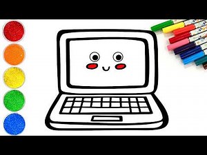 Drawing and Coloring a Cute Computer | Easy Step by Step Drawing Tutorial