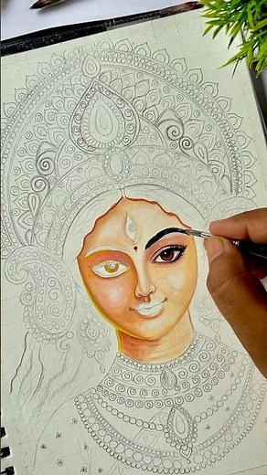 Maa Durga Painting | Durga Puja Special Art |Step by Step Maa Durga Drawing #maadurga #durgaart #art