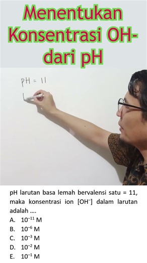 Contoh Soal Hubungan pH dan Konsentrasi OH- #kimia #asambasa