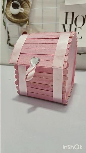 #popsicle jewellery box #pink storage box #diy desktop organizer