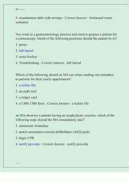 CCMA EXAM NEWEST 2025 ACTUAL EXAM TEST BANK COMPLETE 650 REAL EXAM QUESTIONS AND CORRECT DETAILED AN