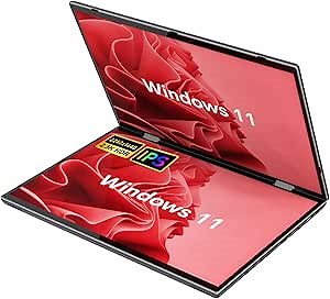 360° Yoga N95 Laptop,Dual 10.5 Inch IPS Touch Screen,32GB DDR4 128GB SSD,2 in 1 Tablet PC,Notebook Office Mini Computer