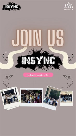InSync - IMI Delhi on Instagram: "✨ Welcome, Batch of 2027! ✨ Get ready to make your MBA journey unforgettable because InSync is calling! 💃🕺 We’re not just a dance society; we’re a family. A space where late-night rehearsals turn into lifelong friendships, and every performance becomes a memory you’ll cherish. At InSync, you’ll find your rhythm, your people, and a second home, where passion meets purpose, and joy takes center stage. 💫 Join us as we carry forward a legacy of energy, creativity