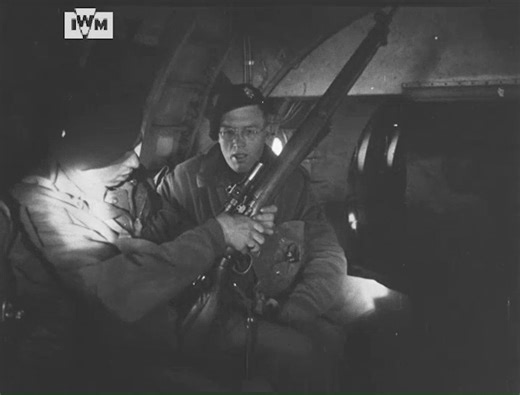 Men of the 12th Battalion The Devonshire Regiment filmed flying to the village of Hamminkeln, Germany, during Operation Varsity, 24 March 1945. Film: IWM A70 278-5 | Imperial War Museum London