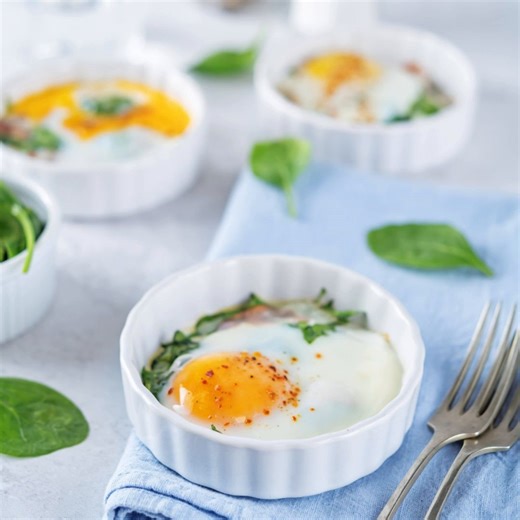 Eggs in a ramekin: Easy, tasty, and oh-so-satisfying! 🍳✨ Simply crack an egg into a ramekin, season to taste, and then bake until perfectly set. It's a fuss-free way to enjoy a delicious breakfast or brunch treat! | Pace Farm Eggs
