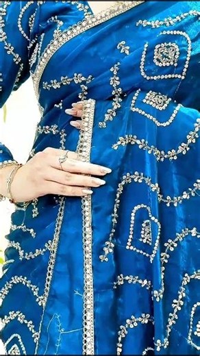 ✨💙New Trendy Party Wear Saree Design 2026 | ✨Fusion saree 😍 #trendingsarees #saree #fashion #shorts