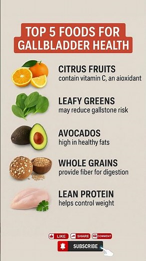 Top 5 Foods For Gallbladder Health #healthylifestyle #healthyeating