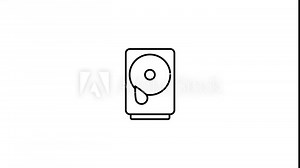 4K Animated Line Data Storage Icon Set – Modern Minimalist Storage Symbols for Tech & Digital Use.