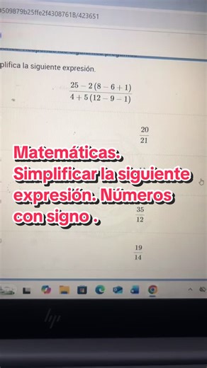 Simplificar la expresión de números con signo #matematicas