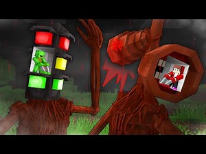 JJ and Mikey: SIREN HEAD vs TRAFFIC LIGHT HEAD Control Mind Battle in Minecraft - Maizen