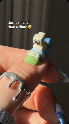 Elizabeth Gray on Instagram: "#ad // hellooooo 3D mini nails for @windows !! 🥳💿 #MicrosoftWindowsPartner #Windows40th #diynailsathome #nailtutorial waving through a windoOoOoOOwww:) Move over, bar of soap nails - there’s a new mini monstrosity in town:) when Windows asks you to help them celebrate their 40th anniversary, you say aye aye cap’n. I have so much nostalgia from especially the Windows XP era because it was just a part of life- from vying over who held the pinball high score on the f