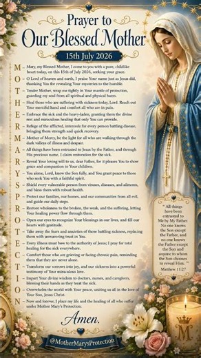 Powerful Prayer to Our Blessed Mother 🌹🙏 | 15th July 2026 | Mother Mary, Protect Us Today #shorts