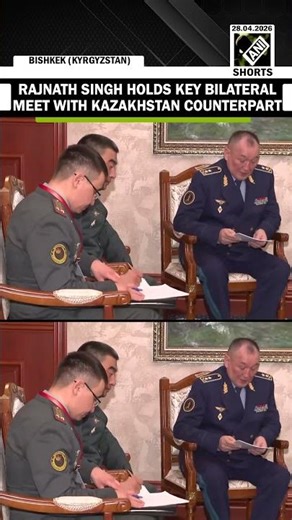 DM Rajnath Singh holds meeting with Kazakhstan’s counterpart Kossanov at SCO Defence Ministers meet