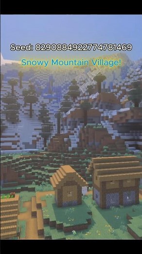 Best Survival Spawn: Snowy Mountain Village! #minecraft #minecraftshorts #shorts #minecraftsurvival
