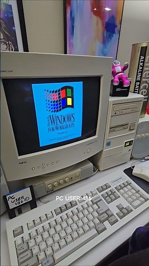 90s Computing 💾 Windows 3.11 startup sequence - #asmr #90s #nostalgia