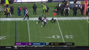 Chris Carson hurdles Brandon Carr on nice catch and run