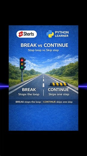 #Python #BreakContinue #PythonShorts #LearnPython #PythonLearner #CodingBasics