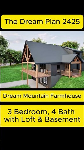 Mountain Farmhouse Plan Tour | 3 Bedroom, 4 Bath with Loft & Basement #HouseTour #MountainFarmhouse