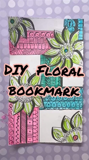 Easy floral bookmark 🌸| DIY bookmark ideas for students #shorts #viral #studenthacks