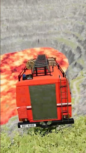 Firetrucks vs Giant Lava Pit – BeamNG.drive #beamng #shorts #beamngdrive #automobile #usa #brasil