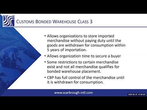 What is a U S Customs bonded warehouse Class 3?