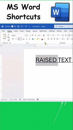 How to Raise or Elevate Text Position in MS Word Document