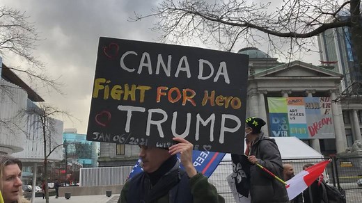 Pro-Trump supporters gather in downtown Vancouver