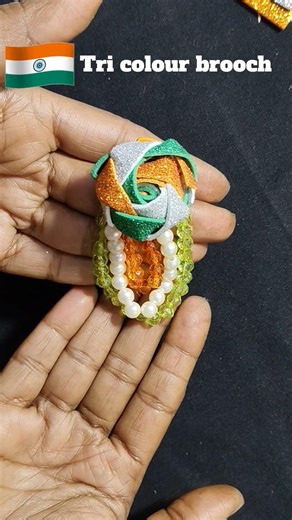 Glitter sheet brooch/tricolour brooch/badge #diy #republicday #independenceday #trending #craft