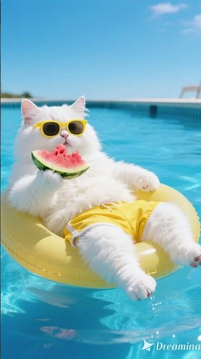 قطقوط يستمتع بالبحر #قطط #magiclight