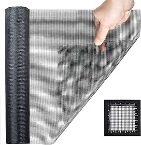 Thinkahead Window Screen Replacement, Fiberglass Screen Material Mesh Roll 36 inch X 100 feet, Durable Easy to Install for Porch, Door, Patio, House Windows, Pools, DIY Projects, Charcoal