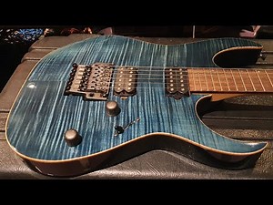 Ibanez Prestige RG3120 TW Twilight Blue Flame Top Mahogany Body MIJ Guitar Video