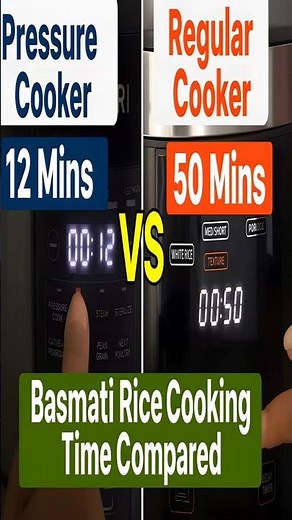 "Cosori Pressure Cooker vs Regular Rice Cooker ⏱ | Basmati Rice Cooking (12 mins vs 50 mins)"