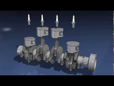 Inline Four-Cylinder Engine - 3D Model Animation