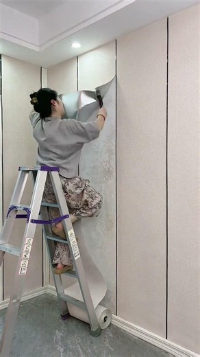 How to stick wallpaper #Interior design #wallpaper sheet water proof home maintenance #shortvideo