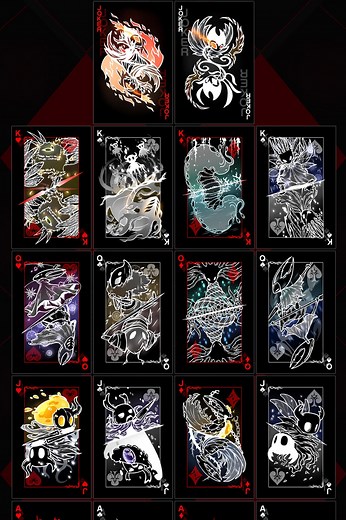 Hollow Knight Inspired Playing Card Deck 54 Poker Size Cards Fan Made Custom Black White Designs - Etsy