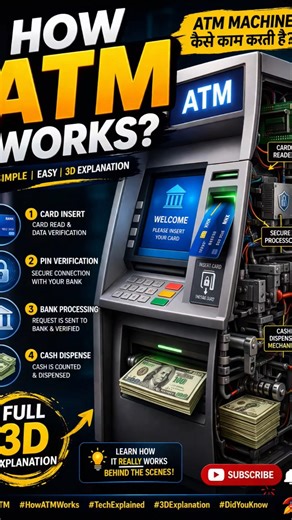 How ATM Works? 💳 | ATM Machine Kaise Kaam Karti Hai 🔥 | Full 3D Explanation #indianaccounts #allind