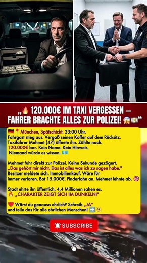 120.000€ IM TAXI VERGESSEN – FAHRER BRACHTE ALLES ZUR POLIZEI! 😱💶📝