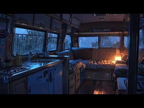 Minimalist Camper Van Ambience – Peaceful Solo Camping in the Rain"