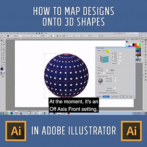 8.4K views · 144 reactions | HOW TO MAP DESIGNS ONTO 3D SHAPES IN ADOBE ILLUSTRATOR WATCH THE TUTORIAL HERE: https://goo.gl/Wv7mN1 In today's tutorial we're looking at mapping designs onto 3D shapes. Before we can create our 3D shape and map a design onto it, we need the design to work with. So we're going to make a pattern of stars and then apply it to a globe shape. | Design Cuts | Facebook